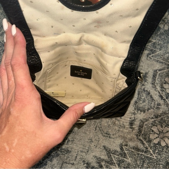 Kate Spade Black Quilted Crossbody Bag with Gold Accents - Picture 4 of 7
